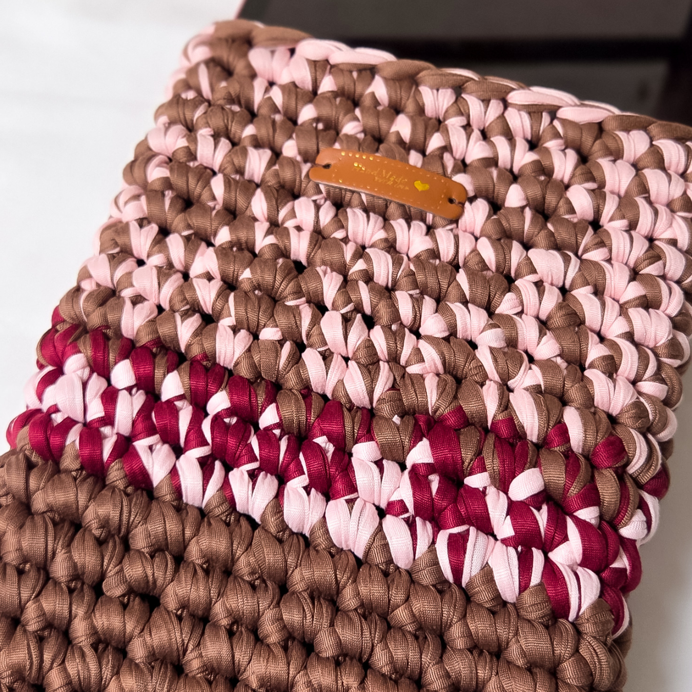 Crochet Tablet Cover-Mocha, Pink, Burgundy