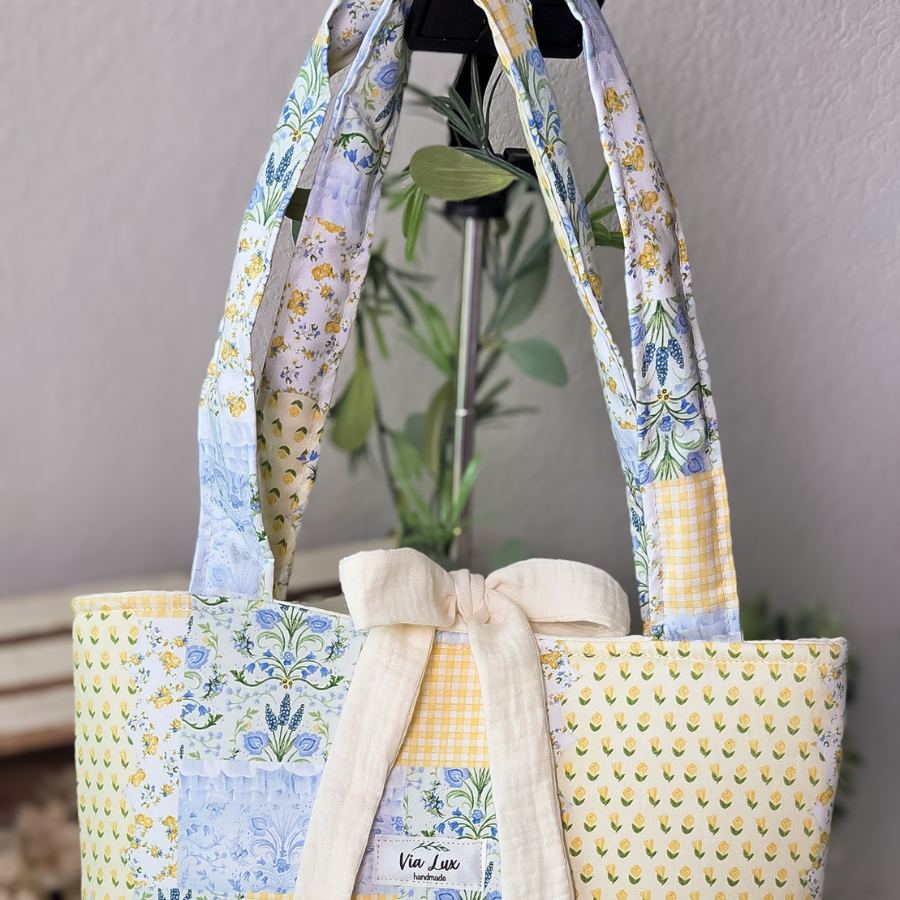 Yellow Patchwork Tote Bag