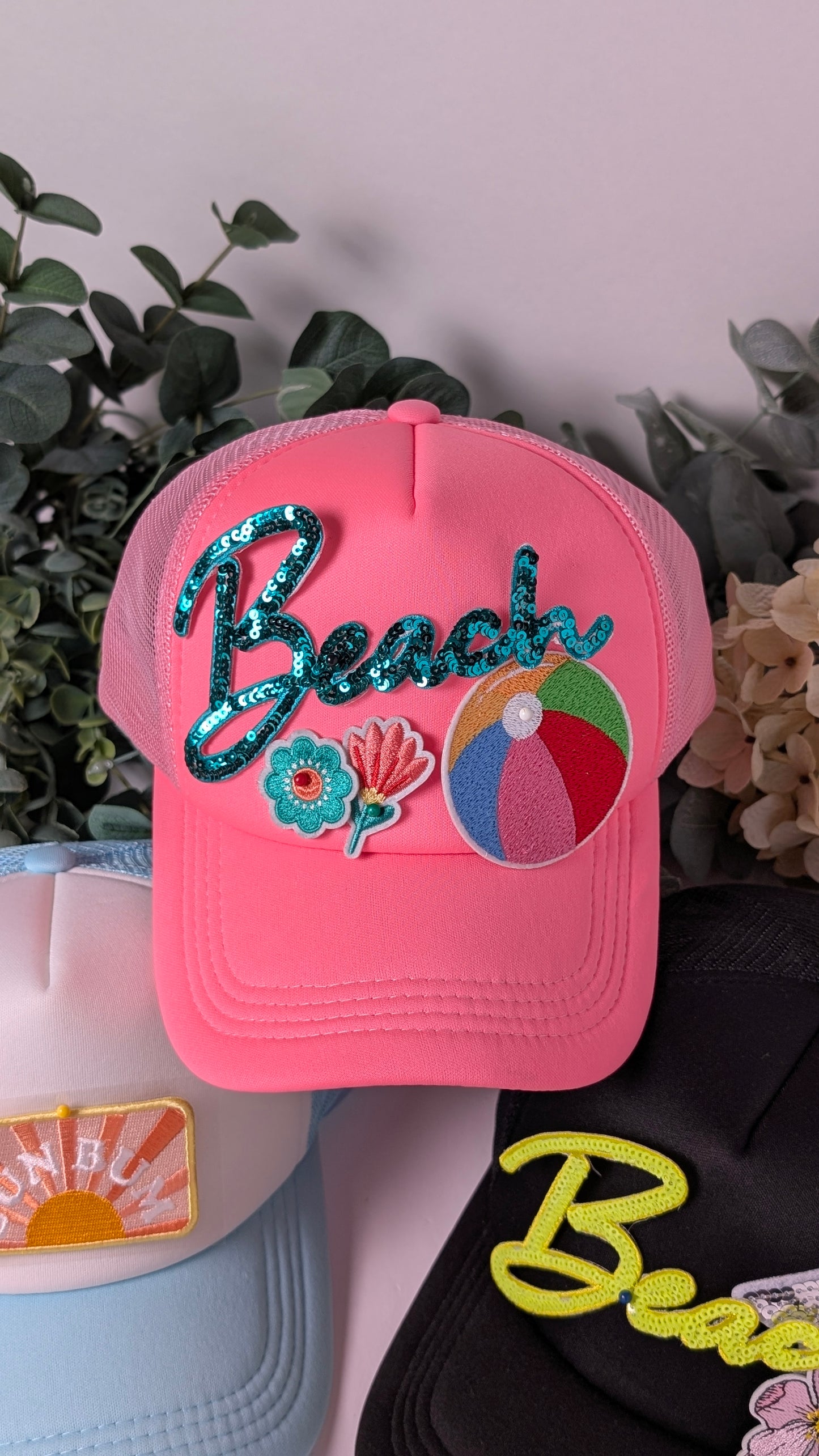 Beach Sequin Hat/Customize your Patches