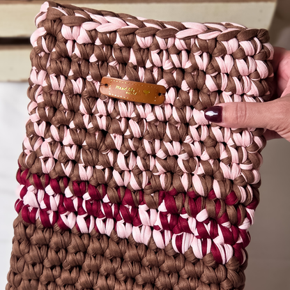Crochet Tablet Cover-Mocha, Pink, Burgundy