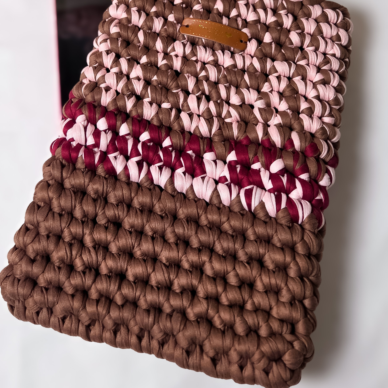 Crochet Tablet Cover-Mocha, Pink, Burgundy