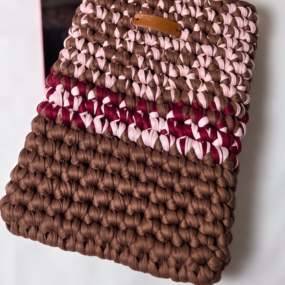 Crochet Tablet Cover-Mocha, Pink, Burgundy