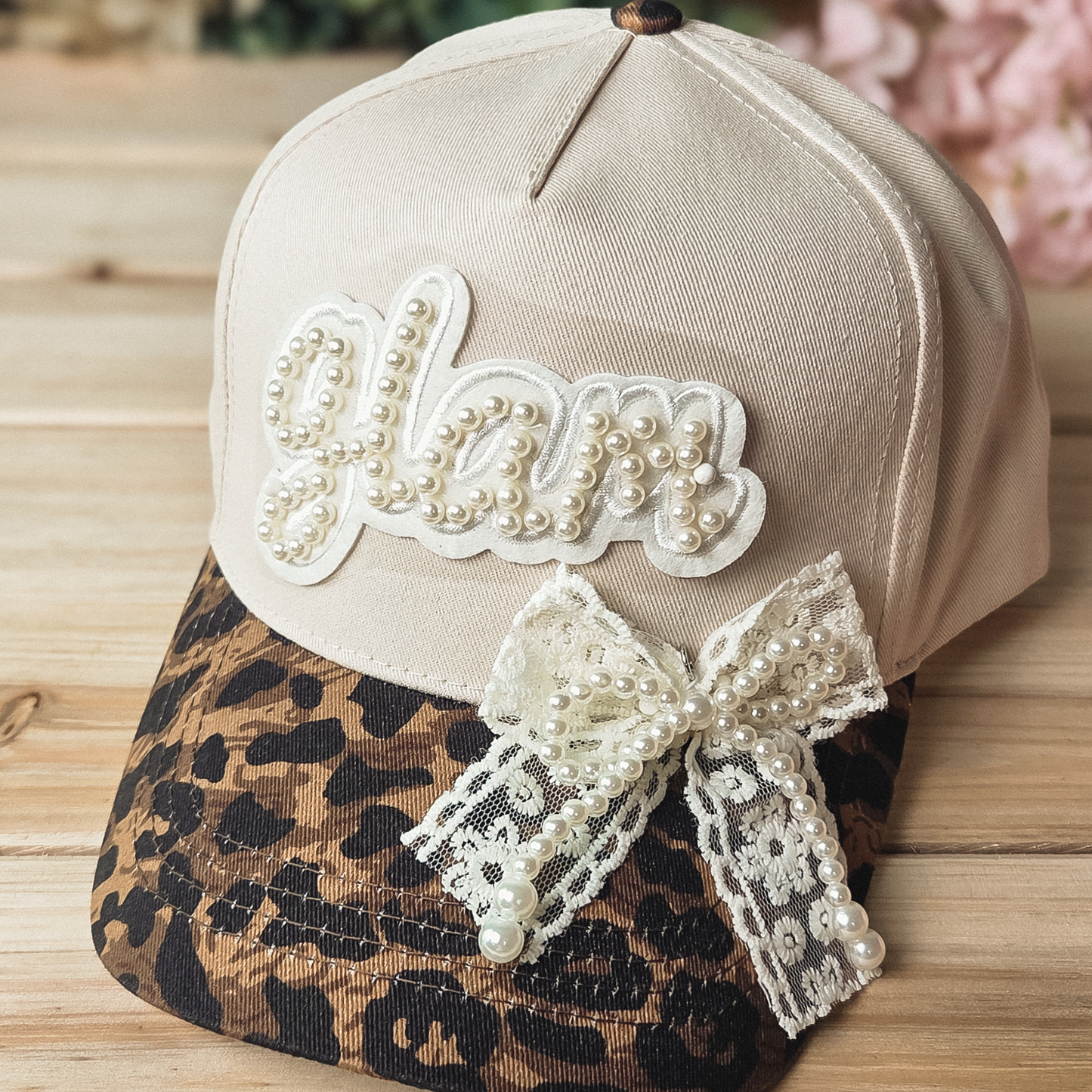 Leopard Print Brim Glam-Bow Hat
