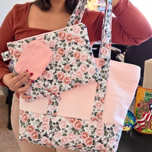Floral & Blush 4-Piece Tote Bag Bundle
