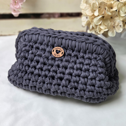 Heather Grey Crochet Clutch-Bag