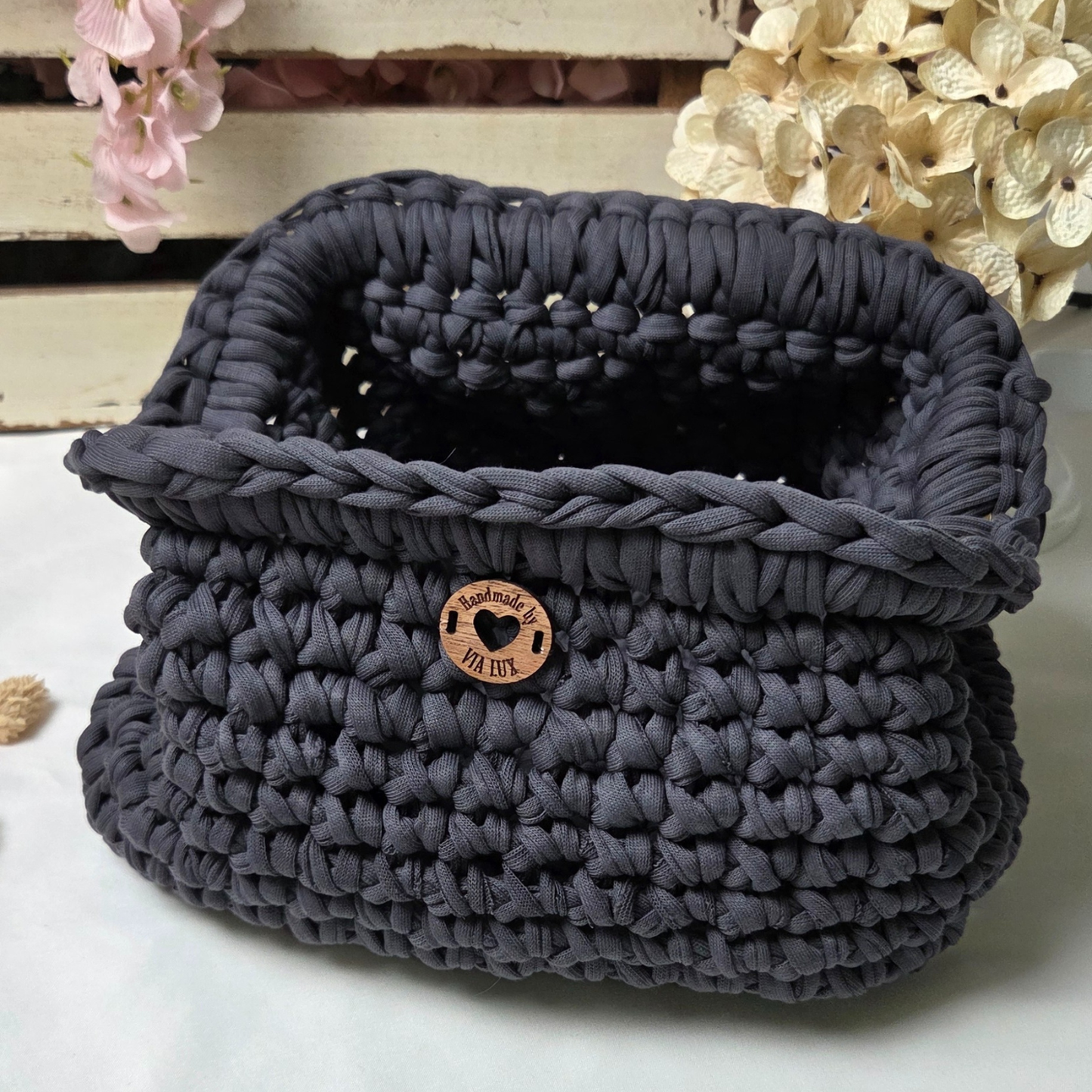 Heather Grey Crochet Clutch-Bag
