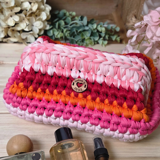 Pink Sunset Amelia Crochet Clutch Bag