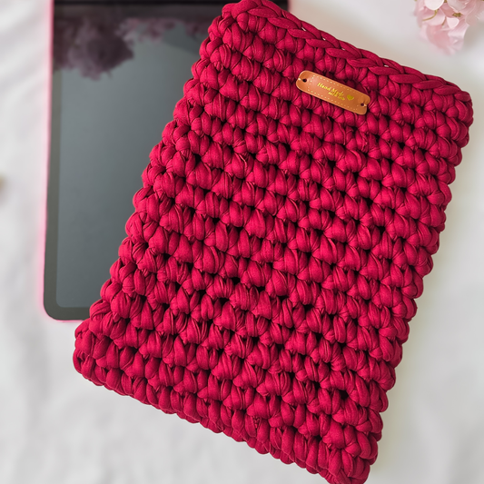 Ruby Red Crochet iPad Sleeve