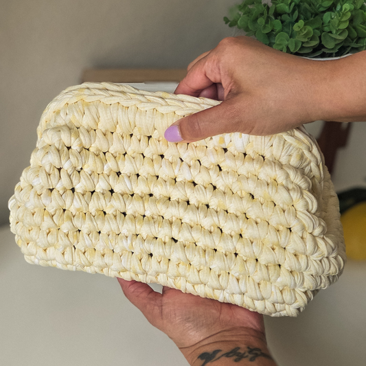 Sunshine Yellow Crochet Clutch-Bag