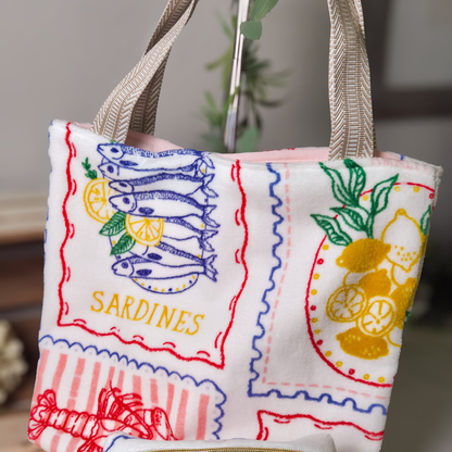 Coastal Vibes Premium Luxury Beach Towel Tote Bag & Makeup Bag SET