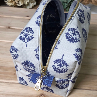Indigo Blue Motif Girly Boxy Store Everything Bag
