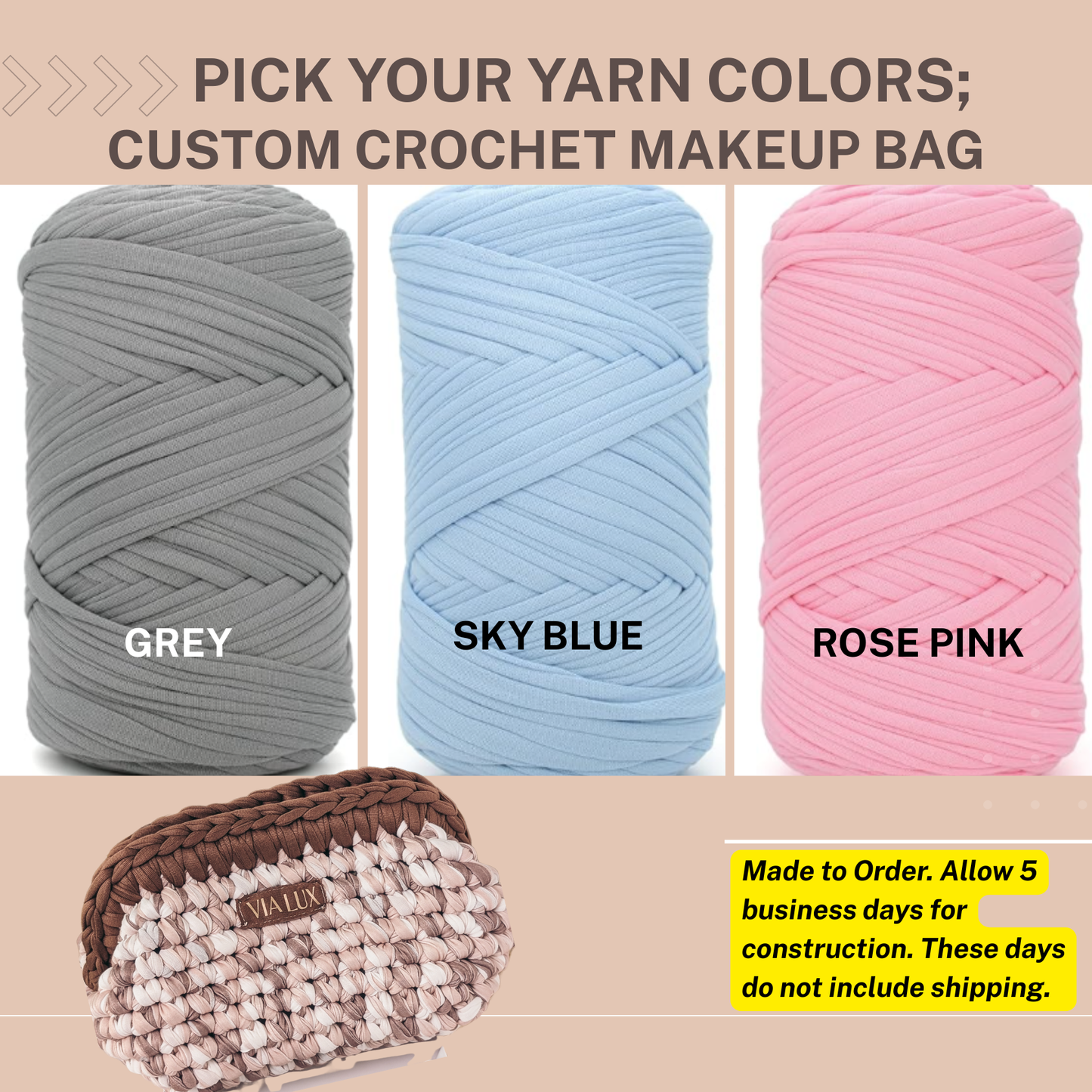 **CUSTOMIZE** Your Crochet Bag-Choose Your Yarn Colors
