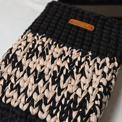 Crochet Tablet Cover-Black & Beige