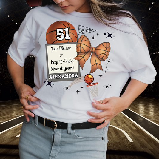Basketball Mom/Fan Personalization Custom Graphic T-Shirt