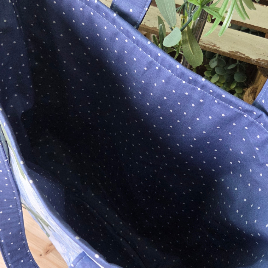 Blue Hydrangea Print Tote Bag
