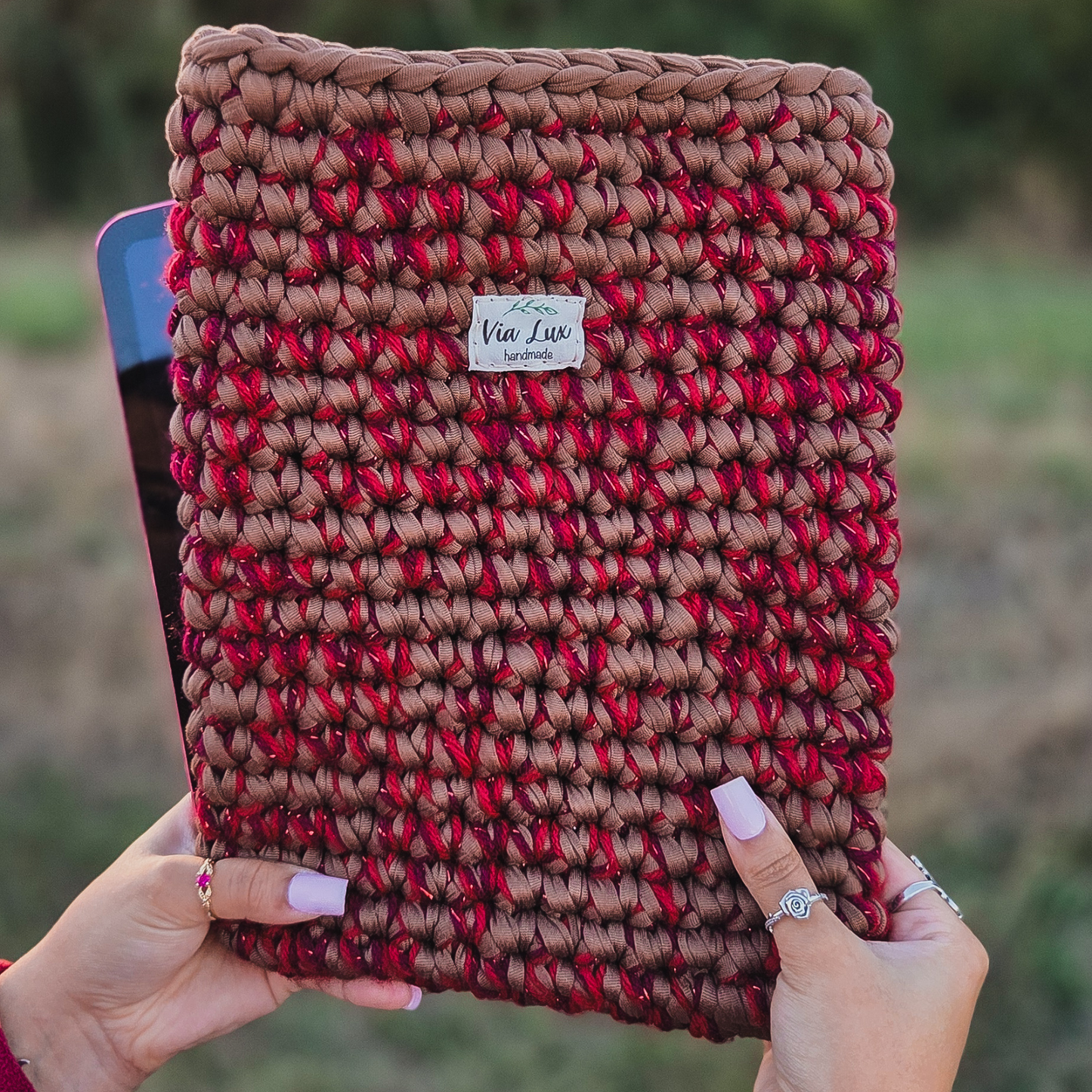 Crochet Tablet Cover & Earbud Case