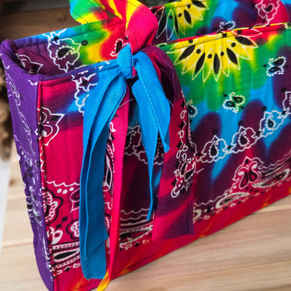 Tie-Dye Vibrant Colors Bandana Tote-Small