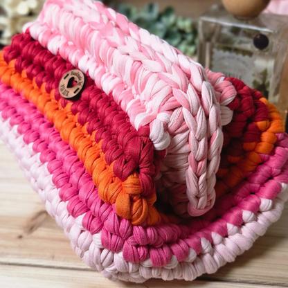 Pink Sunset Amelia Crochet Clutch Bag