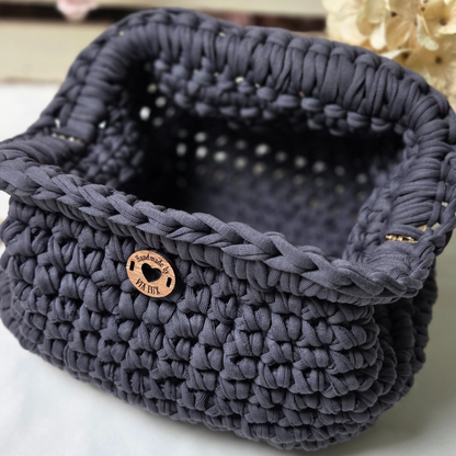 Heather Grey Crochet Clutch-Bag