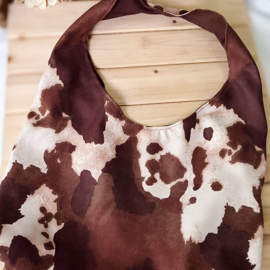 Cowhide Animal Print Slouchy Bag