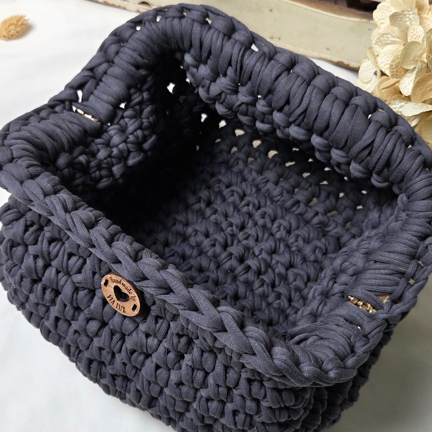 Heather Grey Crochet Clutch-Bag