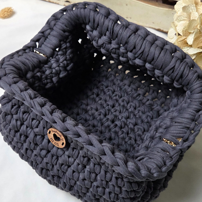 Heather Grey Crochet Clutch-Bag