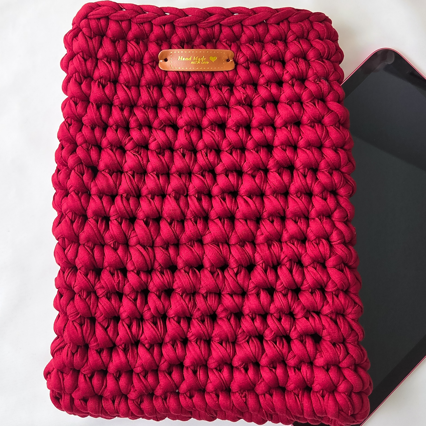 Ruby Red Crochet iPad Sleeve