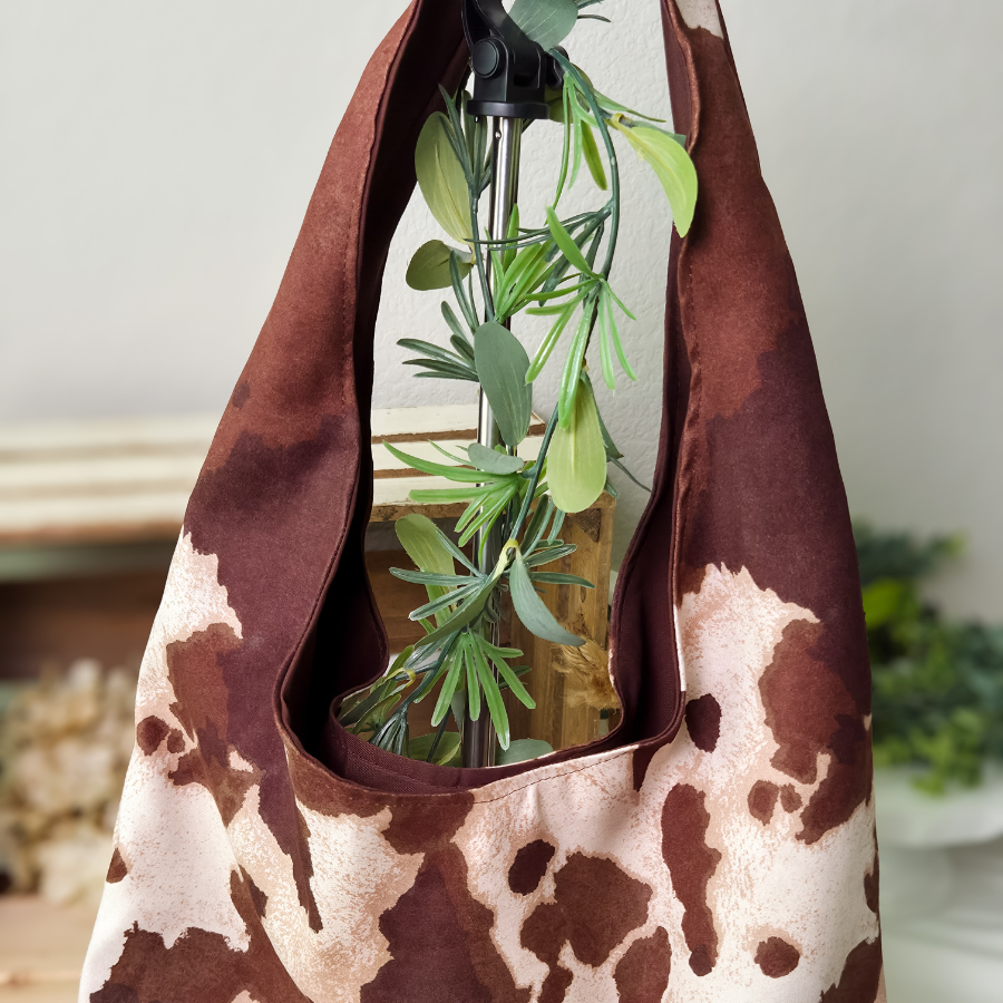 Cowhide Animal Print Slouchy Bag