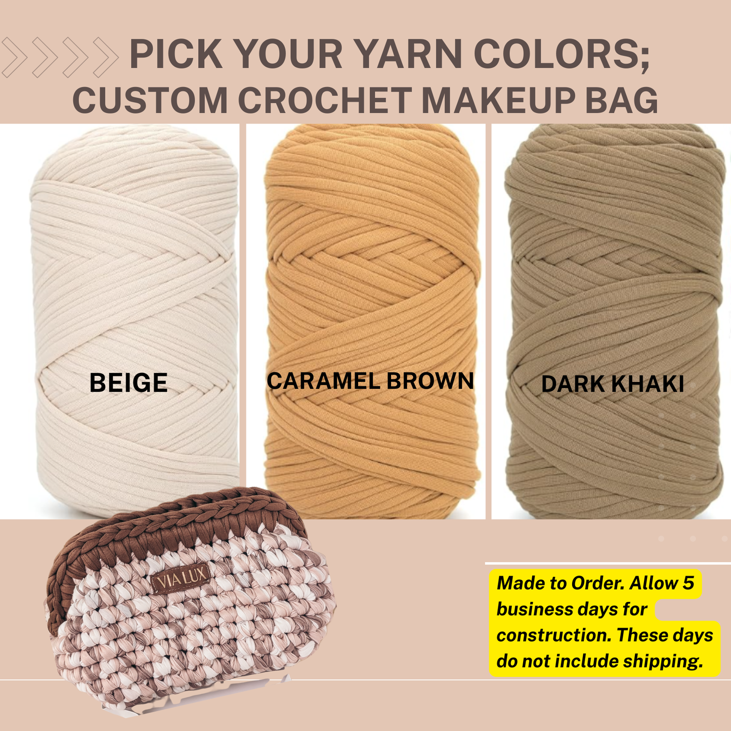 **CUSTOMIZE** Your Crochet Bag-Choose Your Yarn Colors