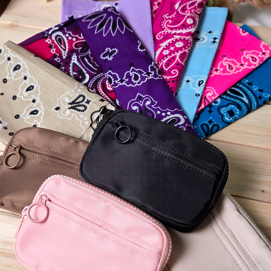 Bandana Keychain Wallet Wrist Lanyard, Wallet Keychain Set