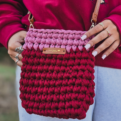 Crochet Crossbody Bag-Your New Everyday Essential-Pink & Red