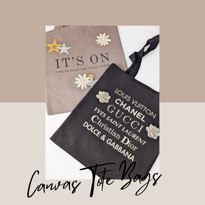 Canvas Tote Bag Floral Patches