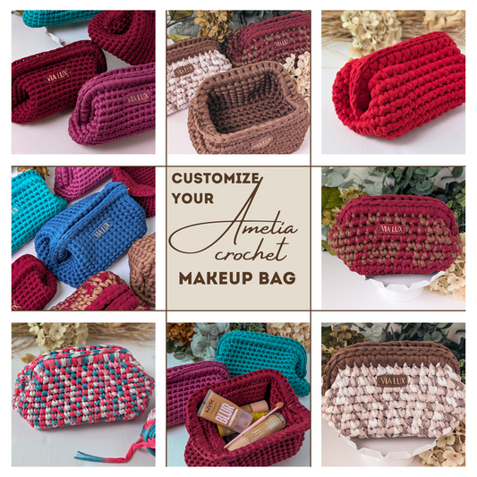 **CUSTOMIZE** Your Crochet Cosmetic Bag-Choose your yarn & Add to Cart