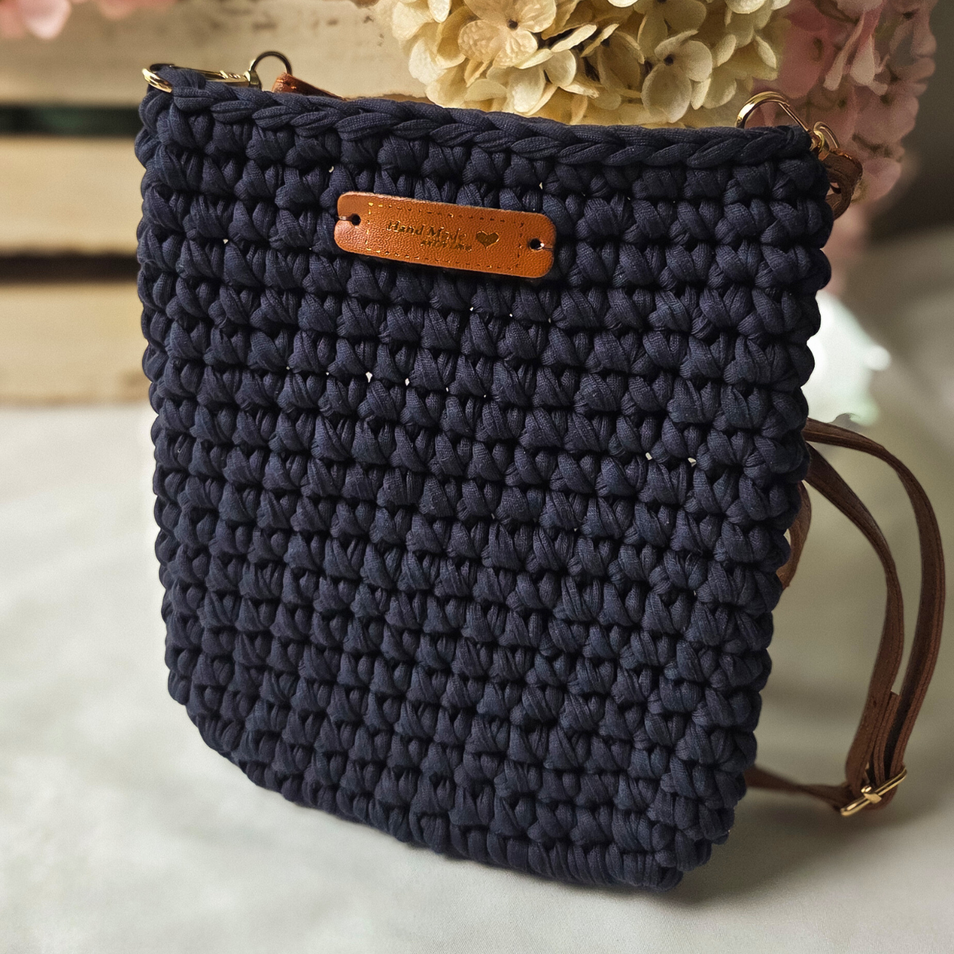 Crochet Crossbody Bag-Your New Everyday Essential-Navy Blue