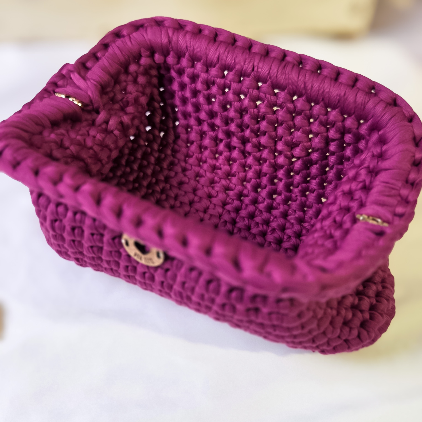 Dark Fuchsia Crochet Clutch Bag