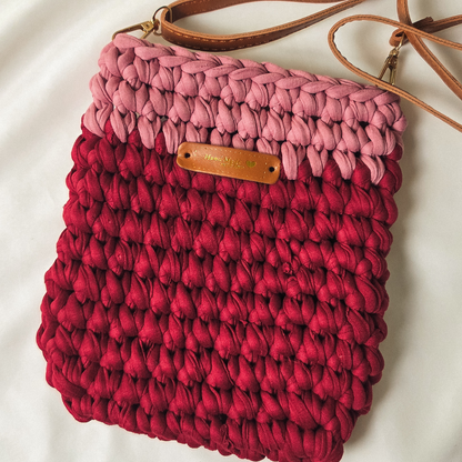 Crochet Crossbody Bag-Your New Everyday Essential-Pink & Red