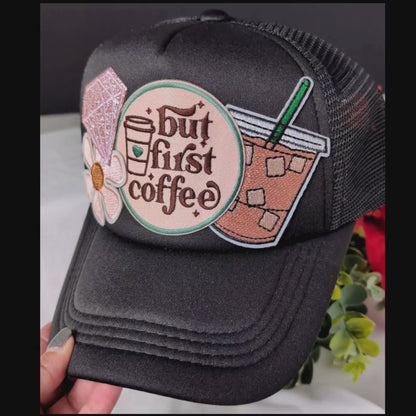 But First Coffee Mesh Trucker Hat