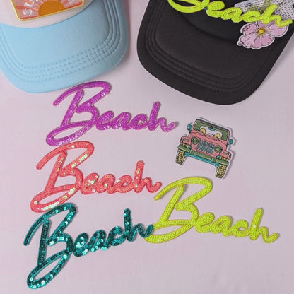 Beach Sequin Hat/Customize your Patches