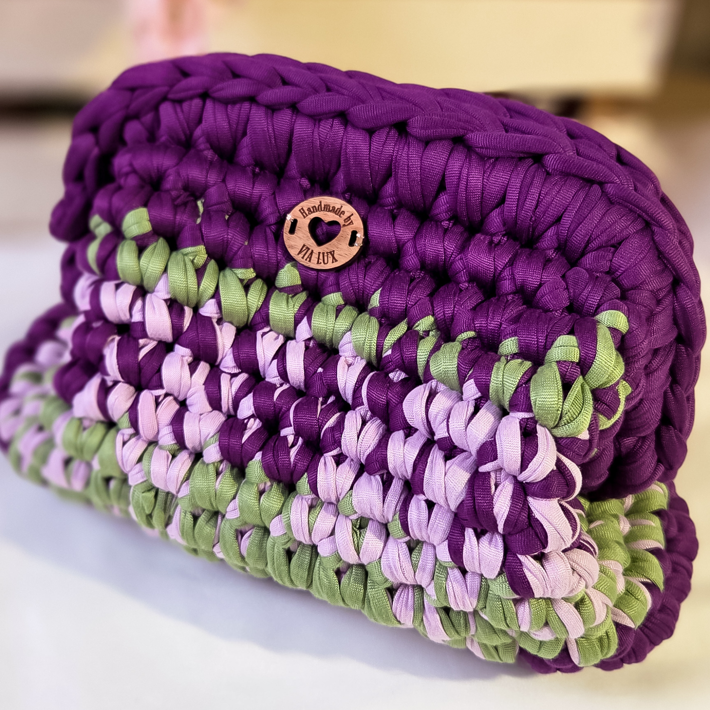 Purple, Sage & Lilac Crochet Clutch-VIA LUX Exclusive