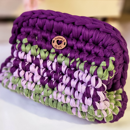 Purple, Sage & Lilac Crochet Clutch-VIA LUX Exclusive