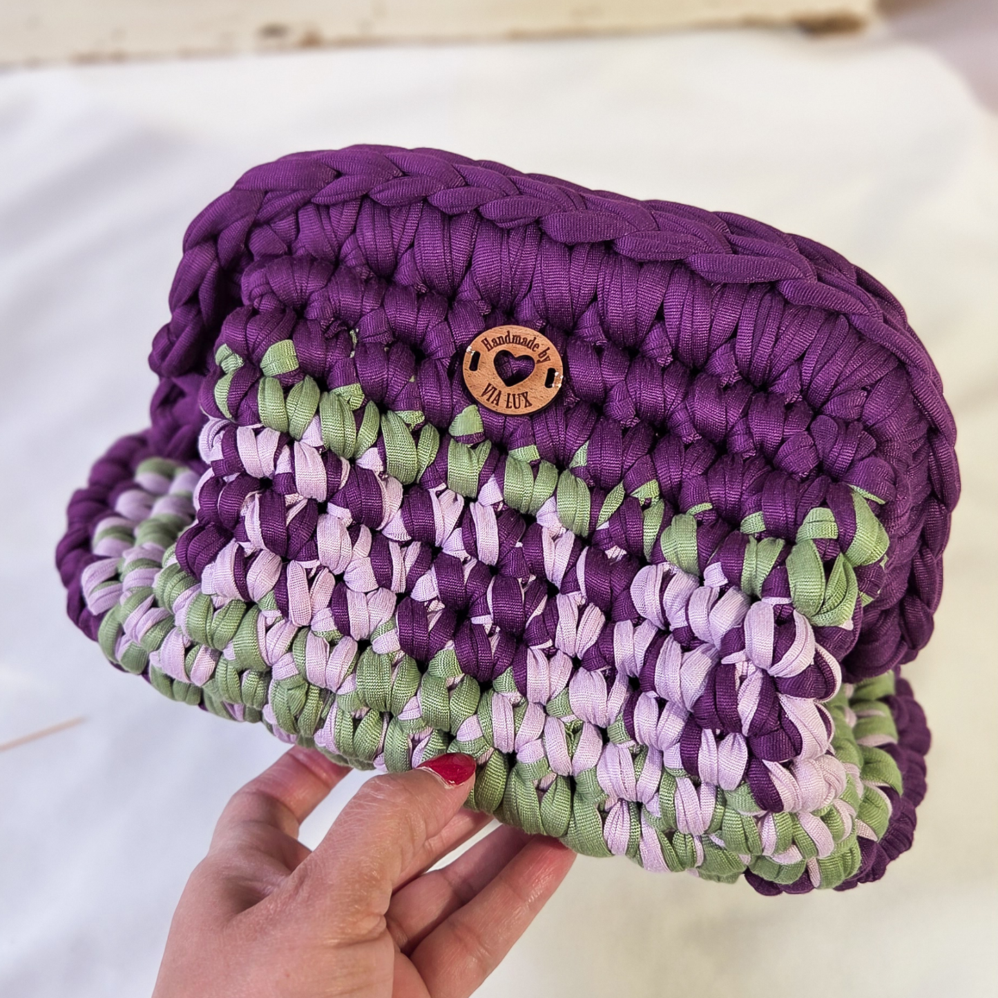 Purple, Sage & Lilac Crochet Clutch-VIA LUX Exclusive