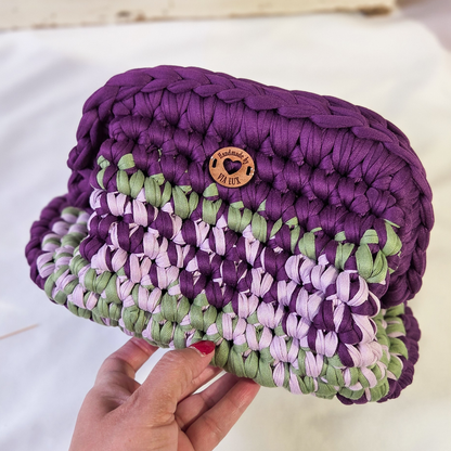 Purple, Sage & Lilac Crochet Clutch-VIA LUX Exclusive