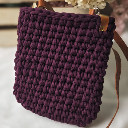 Crochet Crossbody Bag-Your New Everyday Essential-Purple